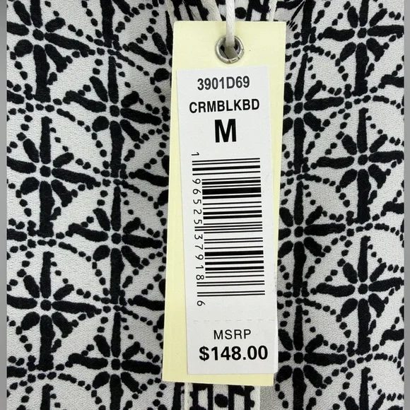 Max Studio NWT Crepe Tiered Maxi Dress Black Ivory Size M - Picture 12 of 12